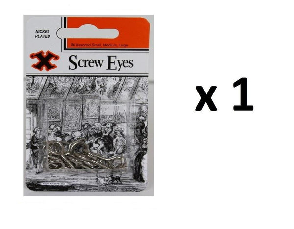 Screw Eye Assortment - SHAW X Nickel Plated, Various Sizes FS12843